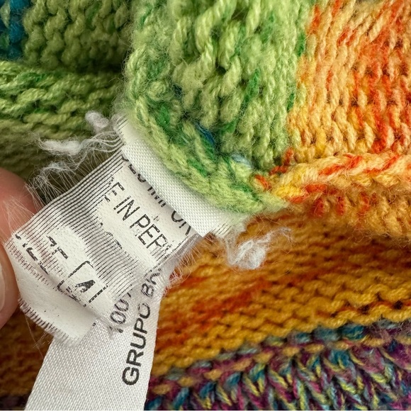 Peruvian Knit Sweater Cardigan Hooded Full Zip Long Sleeve 4 - Picture 8 of 10